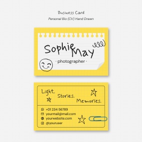 极简手绘风格商务名片PSD素材